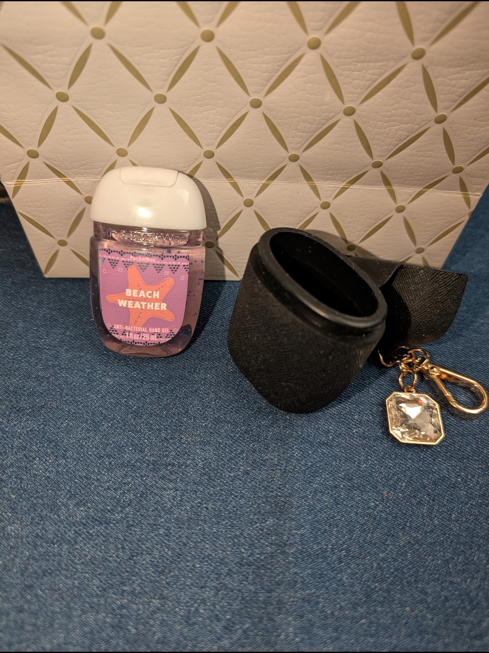 Bath & Body Works Black Keychain Hand Sanitizer Holder
